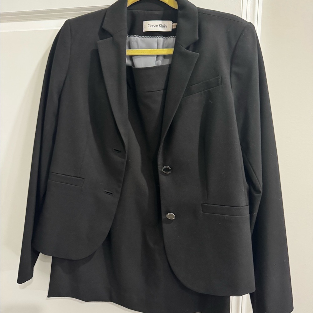 Calvin Klein Black Blazer and Skirt Set
